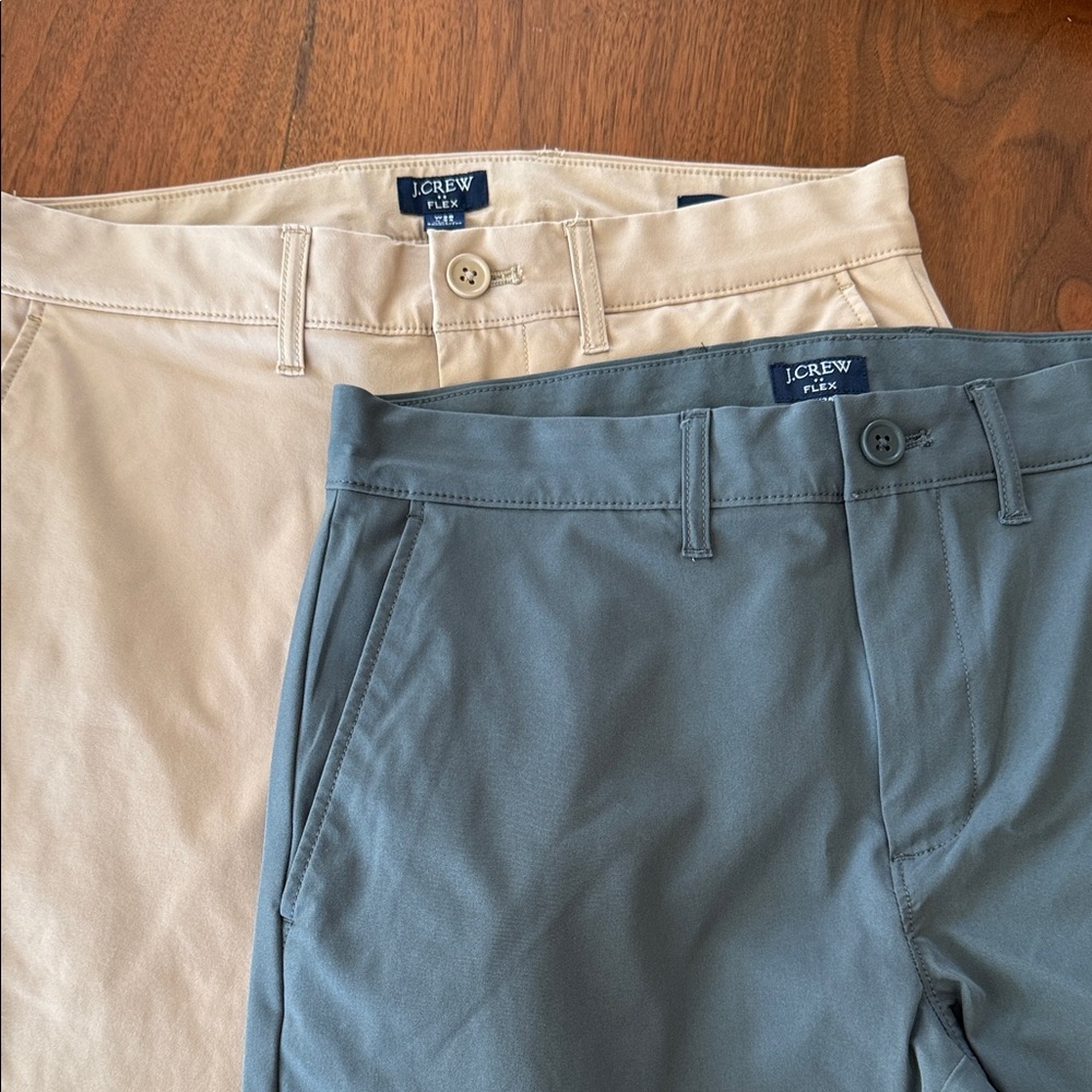 J. Crew Men's Chinos in Beige and Slate - 2 pairs Excellent Condition